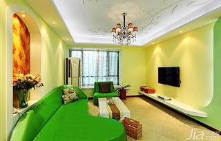 混搭风格一居室富裕型70平米客厅吊顶沙发图片