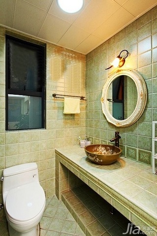 混搭风格一居室富裕型70平米卫生间洗手台图片