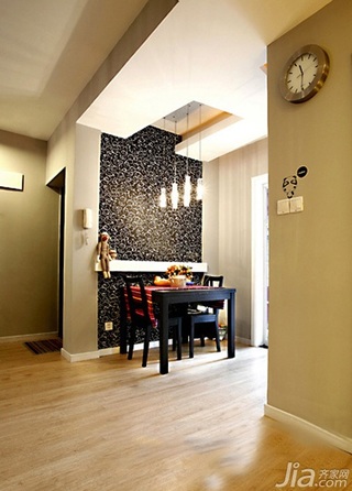 混搭风格一居室经济型60平米餐厅餐厅背景墙餐桌图片