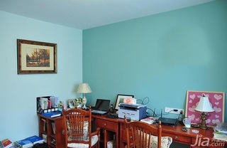 美式乡村风格二居室富裕型90平米书房书桌图片