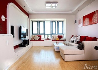 混搭风格三居室富裕型90平米客厅电视背景墙沙发效果图