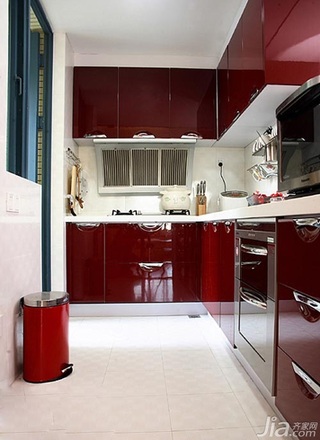 混搭风格三居室富裕型90平米厨房橱柜设计