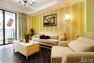 田园风格三居室富裕型120平米客厅沙发背景墙沙发效果图