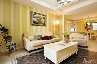 田园风格三居室富裕型120平米客厅沙发背景墙沙发图片
