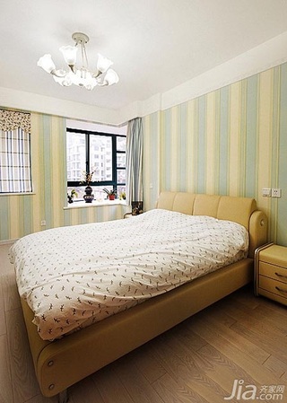 田园风格三居室富裕型120平米卧室卧室背景墙床图片