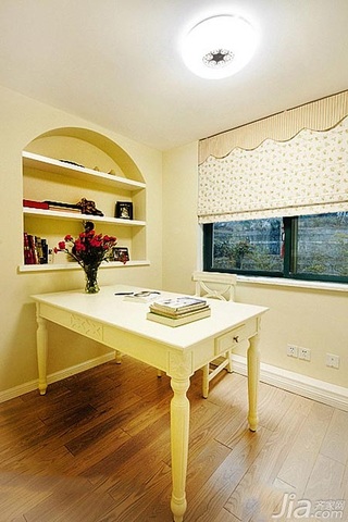田园风格三居室富裕型120平米书房书桌效果图