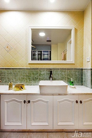 田园风格三居室富裕型120平米卫生间洗手台效果图