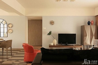 混搭风格三居室富裕型120平米客厅电视柜效果图