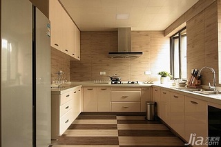 混搭风格三居室富裕型120平米厨房橱柜设计图