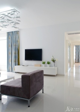 简约风格一居室富裕型120平米客厅电视柜效果图