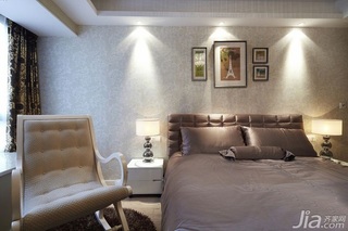 混搭风格二居室富裕型80平米卧室床图片
