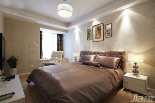 混搭风格二居室富裕型80平米卧室吊顶床图片