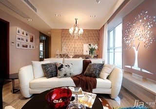 混搭风格二居室富裕型80平米客厅吊顶沙发图片