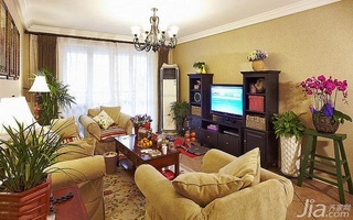 美式乡村风格二居室富裕型90平米客厅电视柜图片