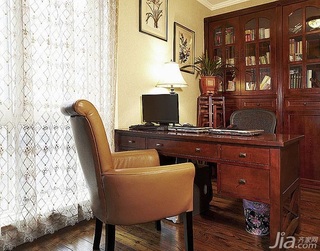 美式乡村风格二居室富裕型90平米书房书桌效果图