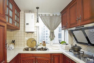 美式乡村风格二居室富裕型90平米厨房橱柜安装图