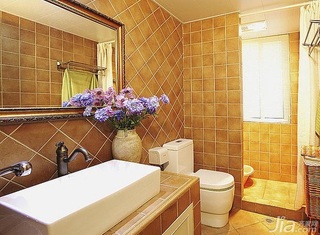 美式乡村风格二居室富裕型90平米卫生间洗手台效果图
