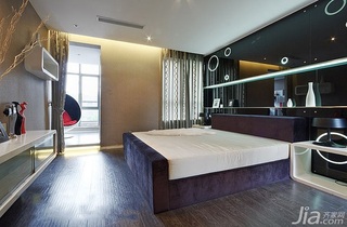 简约风格二居室富裕型卧室卧室背景墙床效果图