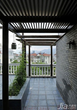 中式风格别墅豪华型走廊效果图