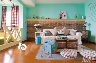 田园风格二居室富裕型90平米客厅沙发背景墙沙发图片