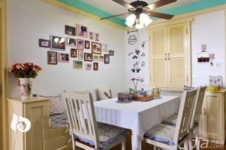 田园风格二居室富裕型90平米餐厅餐厅背景墙餐桌图片