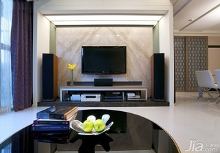 简约风格三居室富裕型120平米客厅电视背景墙电视柜图片