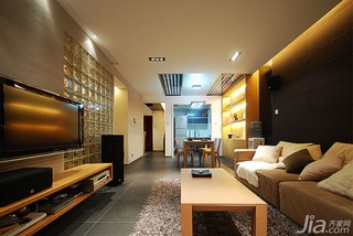 简约风格二居室富裕型80平米客厅茶几效果图