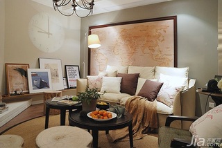 混搭风格一居室富裕型90平米客厅沙发背景墙沙发图片