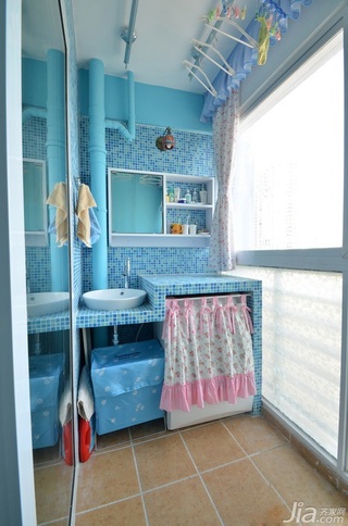 地中海风格二居室富裕型120平米卫生间洗手台图片