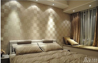 混搭风格二居室富裕型100平米卧室卧室背景墙床效果图