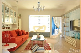 简约风格二居室富裕型70平米客厅飘窗沙发图片