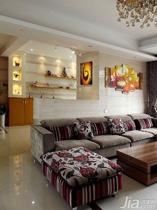 混搭风格二居室富裕型120平米客厅吊顶沙发图片