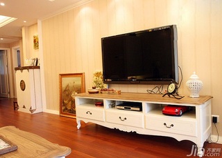 美式乡村风格一居室富裕型90平米客厅电视柜图片