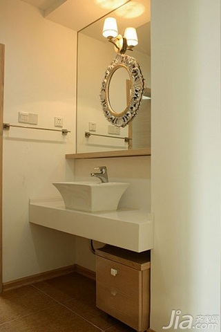 简约风格三居室富裕型110平米卫生间洗手台图片
