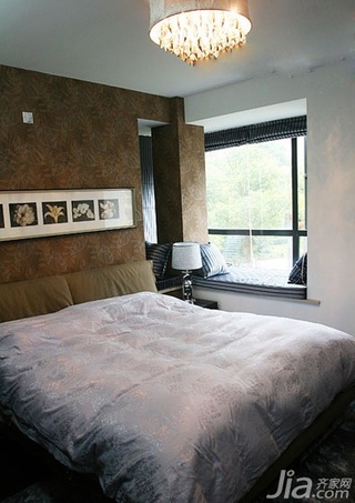 混搭风格二居室富裕型90平米卧室卧室背景墙床效果图