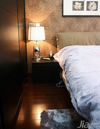 混搭风格二居室富裕型90平米卧室床头柜效果图
