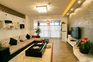 混搭风格二居室富裕型客厅吊顶沙发图片