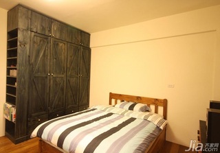美式乡村风格二居室富裕型90平米卧室床效果图