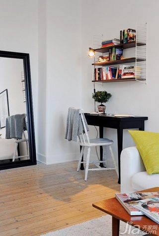北欧风格小户型经济型40平米书房沙发效果图