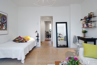 北欧风格小户型白色经济型40平米卧室沙发效果图