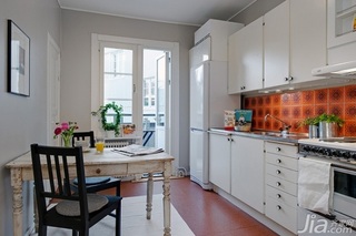 北欧风格小户型白色经济型40平米厨房橱柜安装图