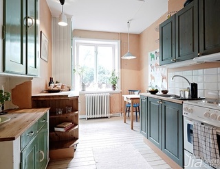 田园风格公寓小清新绿色40平米厨房装修