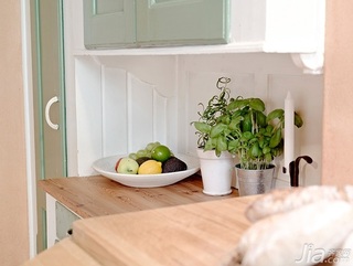 田园风格公寓绿色40平米厨房橱柜图片