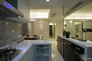 简约风格黑白富裕型厨房橱柜设计