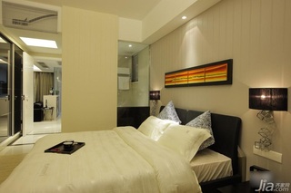 简约风格富裕型卧室卧室背景墙床图片