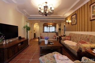 美式乡村风格二居室富裕型80平米客厅沙发背景墙沙发图片