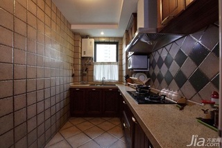 美式乡村风格二居室富裕型80平米厨房橱柜安装图
