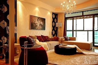 混搭风格三居室富裕型110平米客厅茶几效果图