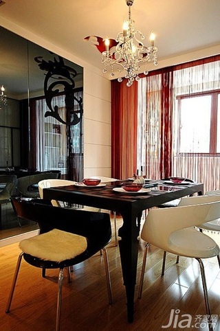 混搭风格三居室富裕型110平米餐厅餐桌图片