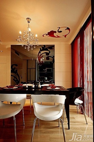 混搭风格三居室富裕型110平米餐厅吊顶灯具图片